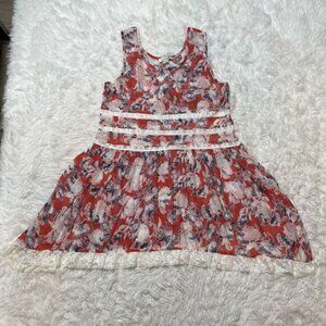 Simply Noelle Sleeveless Top Lace Floral Cottage Core Boho Peasant